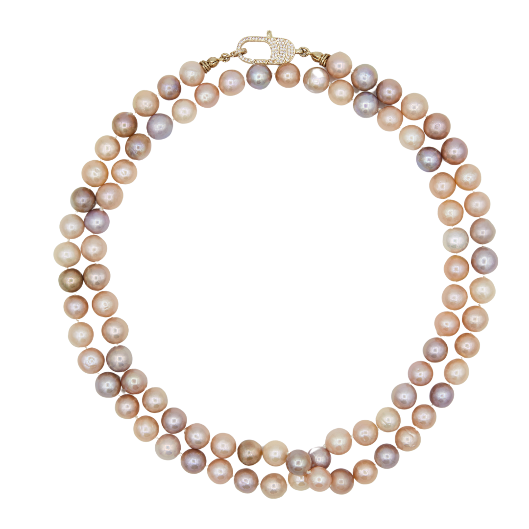 Long Champagne Pearl Necklace