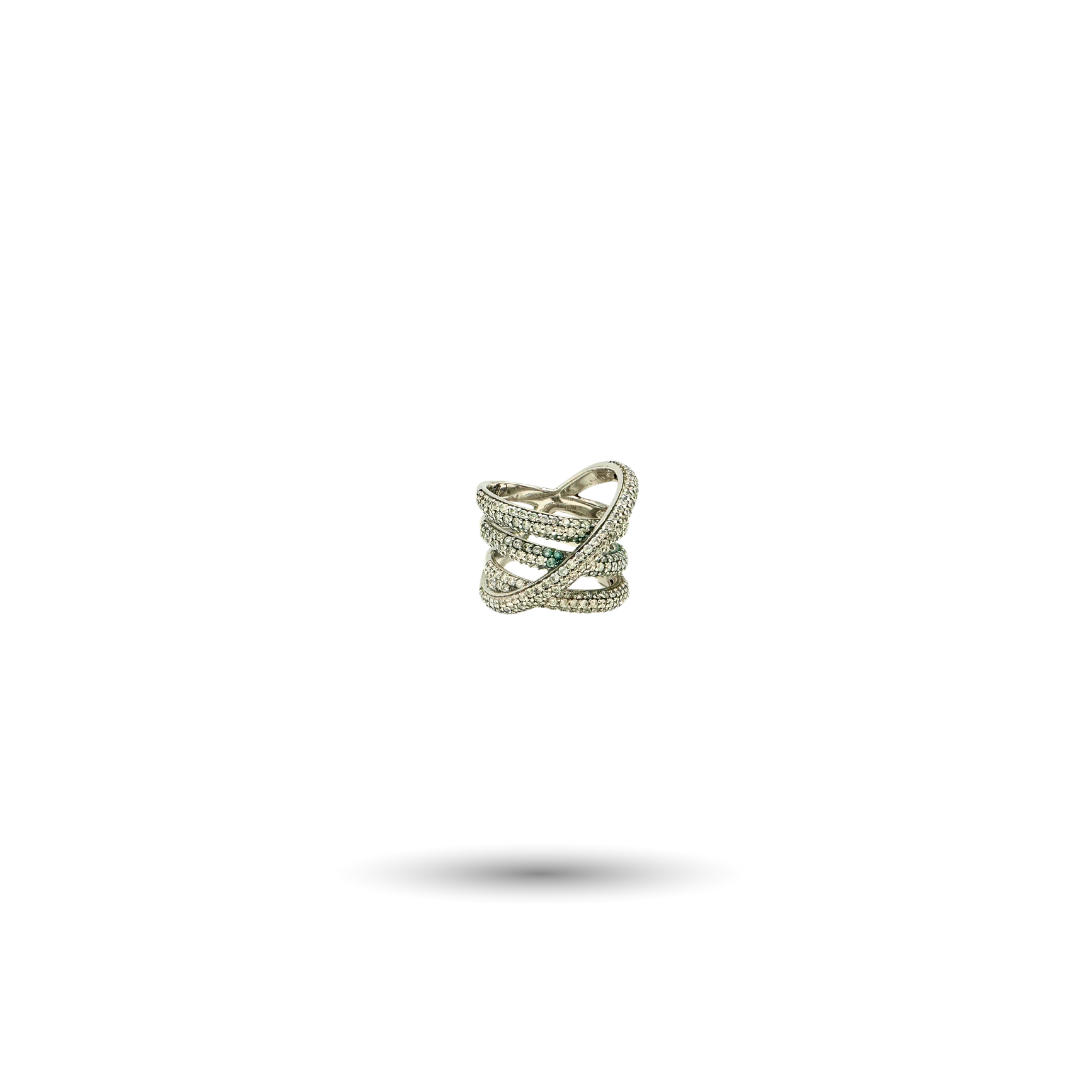 Silver Spiral Ring with CZ