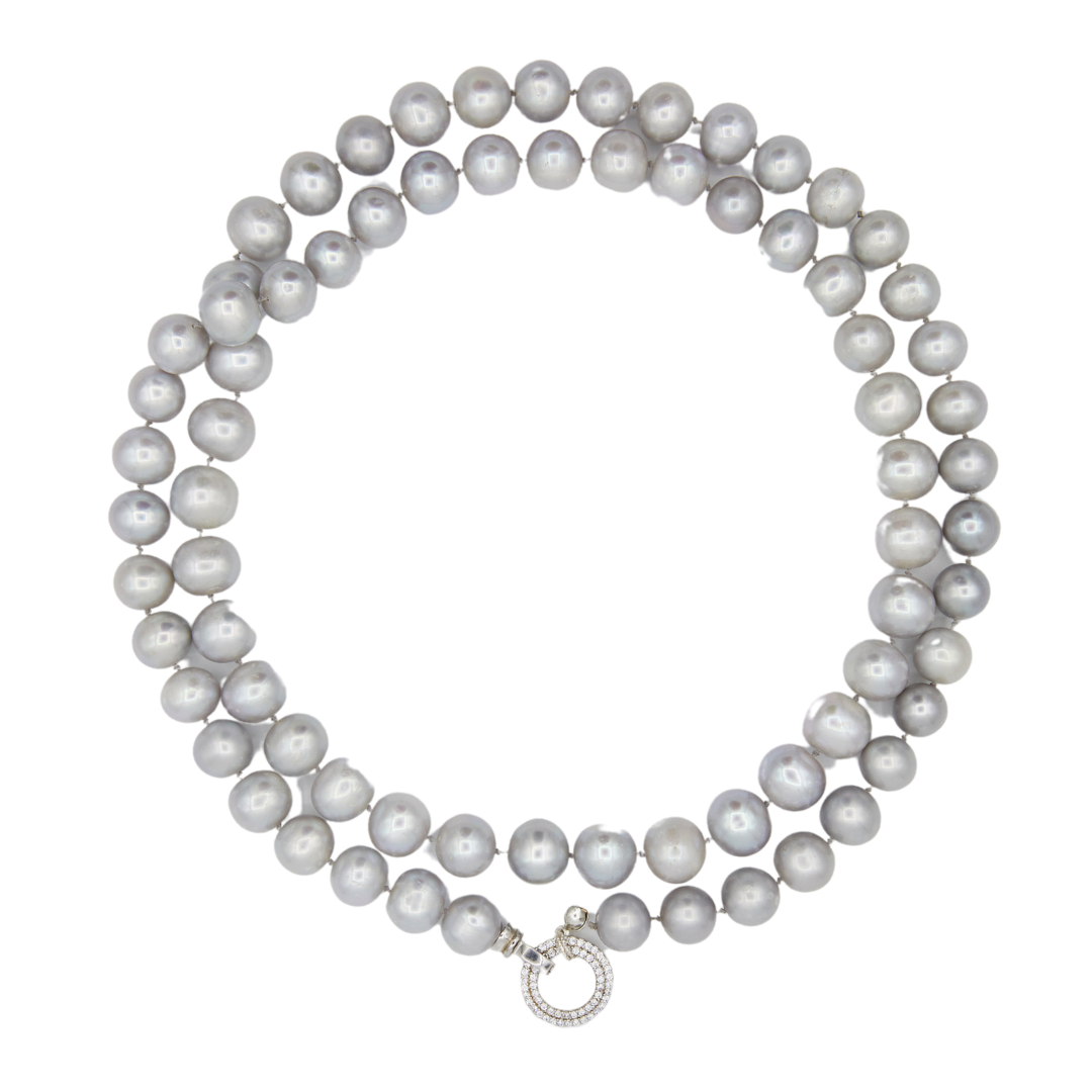 Long Gray Pearl Necklace