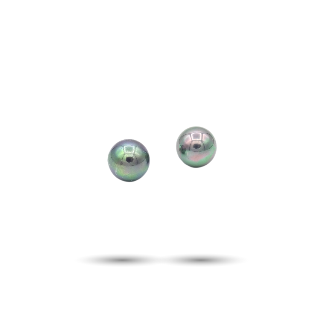 Gray Pearl Stud Earrings