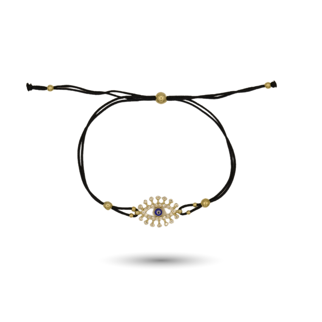 Evil Eye Adjustable Bracelet with CZ