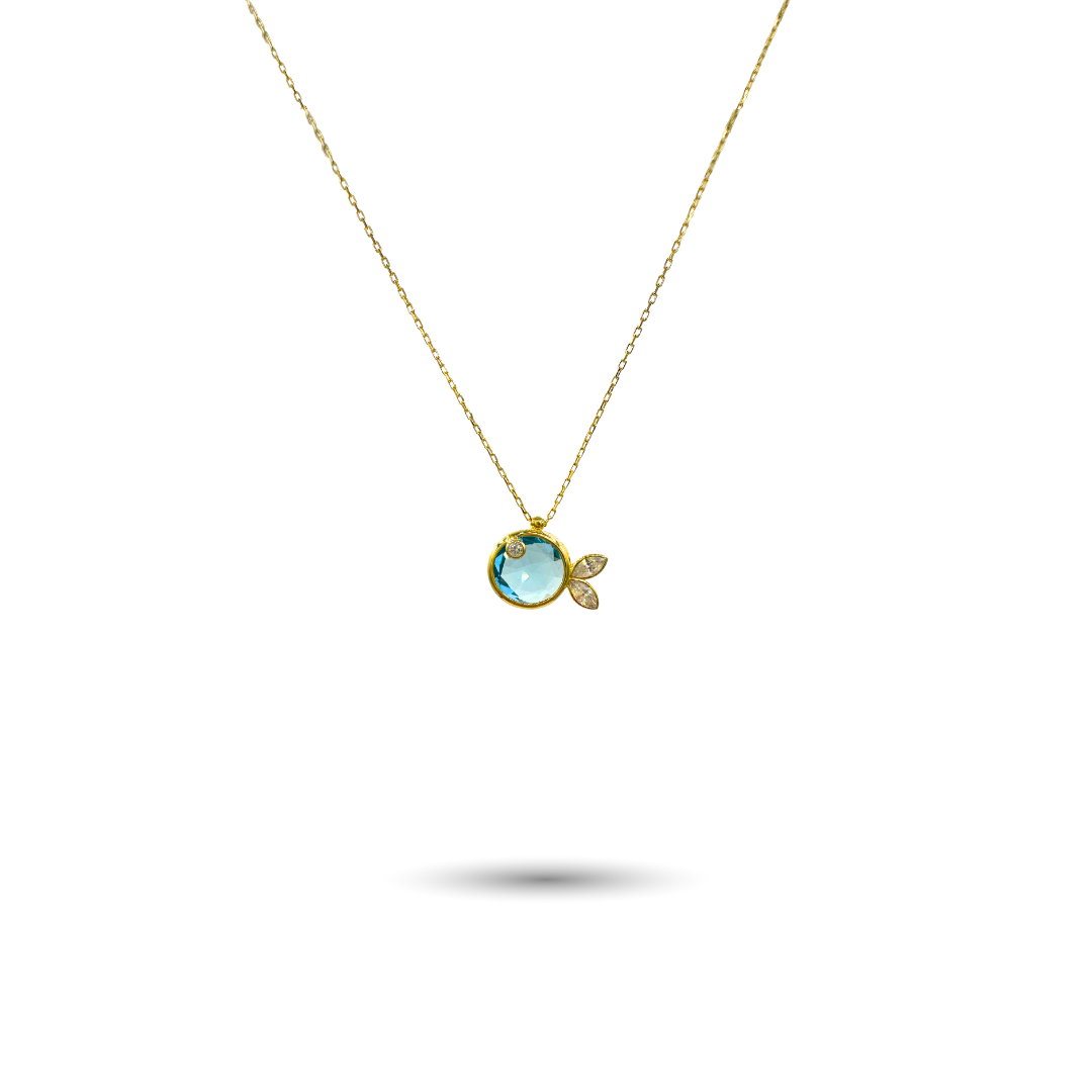 Gold-Plated Blue Fish Necklace