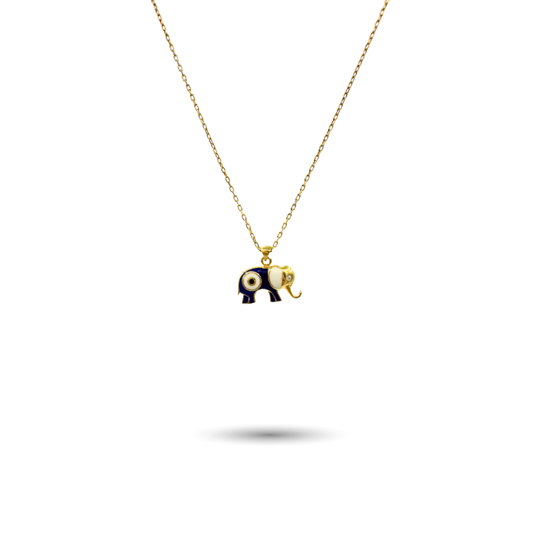 Navy Elephant Necklace
