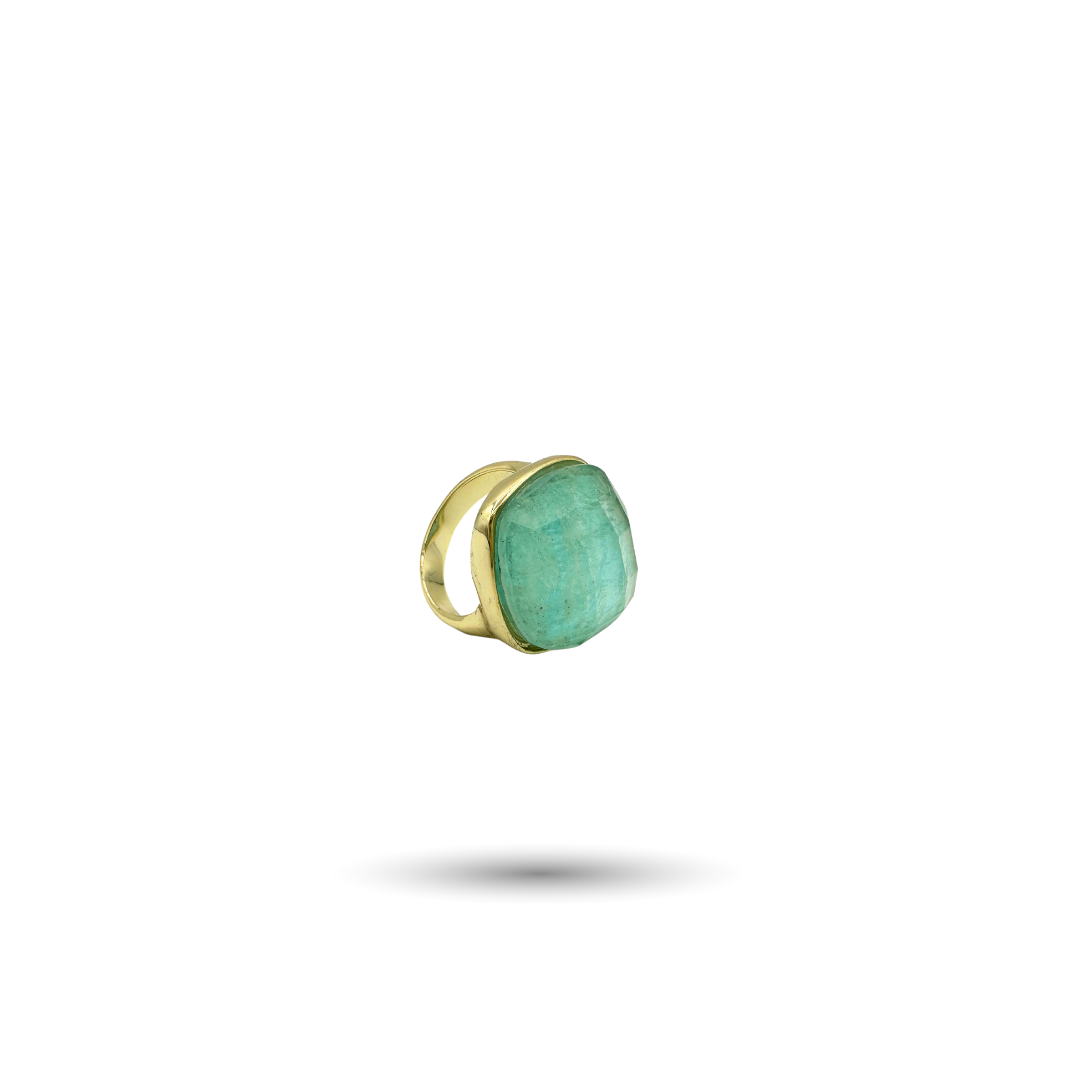 Gold-Plated Silver Quartz Ring
