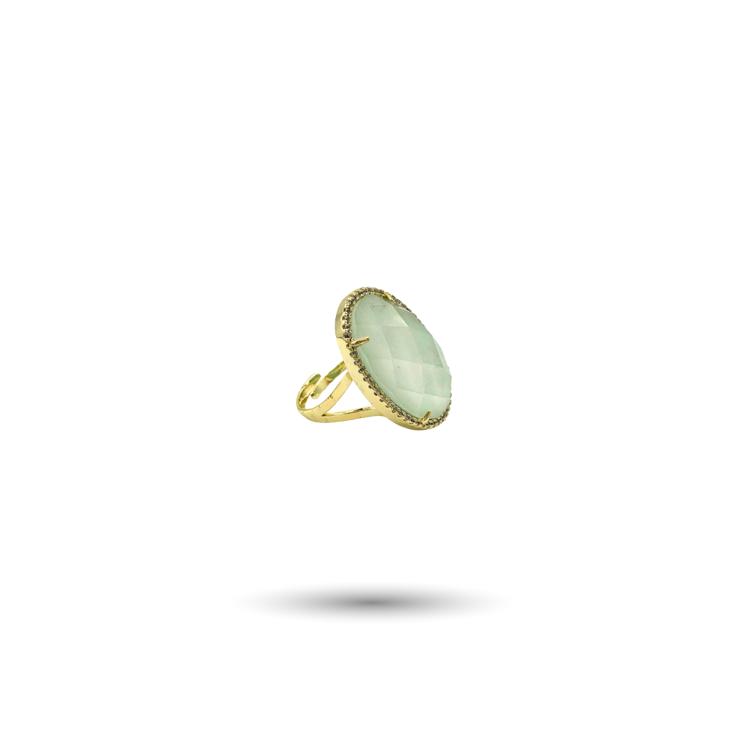 Gold-Plated Silver Chalcedony Ring