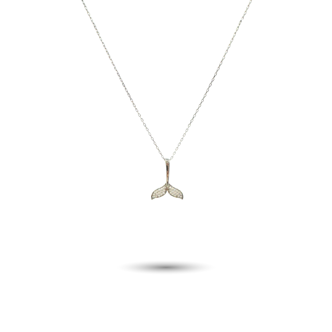 Gold-Plated Silver Whale Tail Necklace