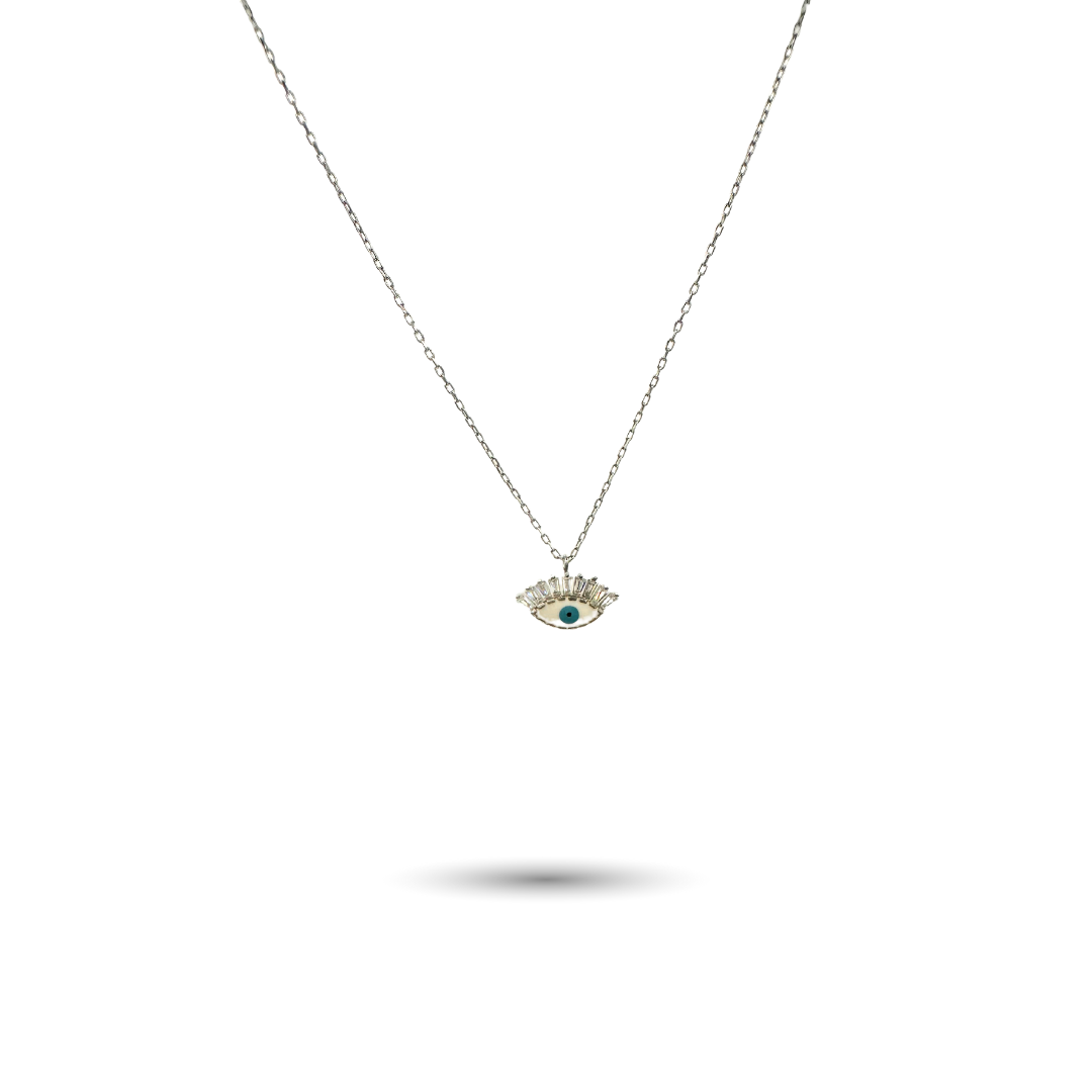 Silver & CZ Mini Eyelash Necklace