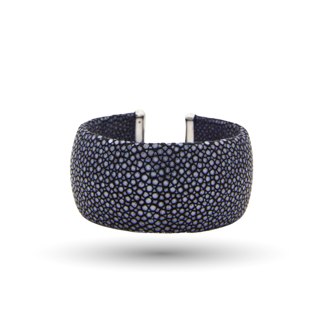 Navy Stingray Leather Bracelet
