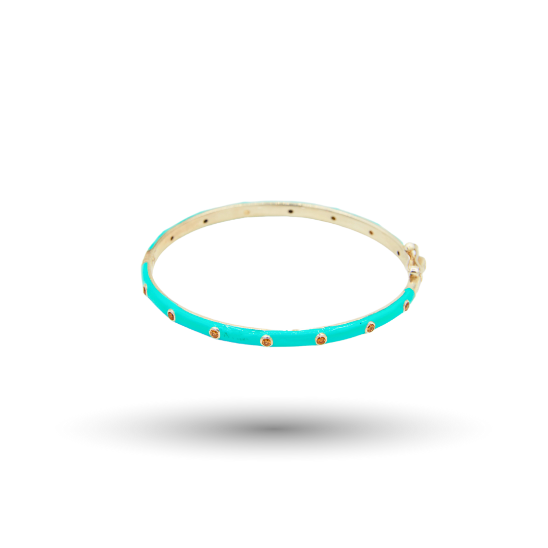 Turquoise Wristlock Bracelet with CZ