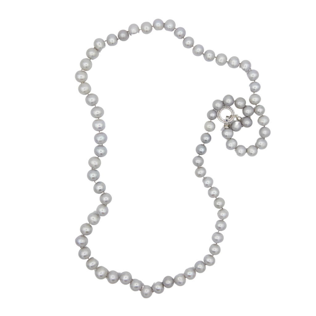Long Gray Pearl Necklace
