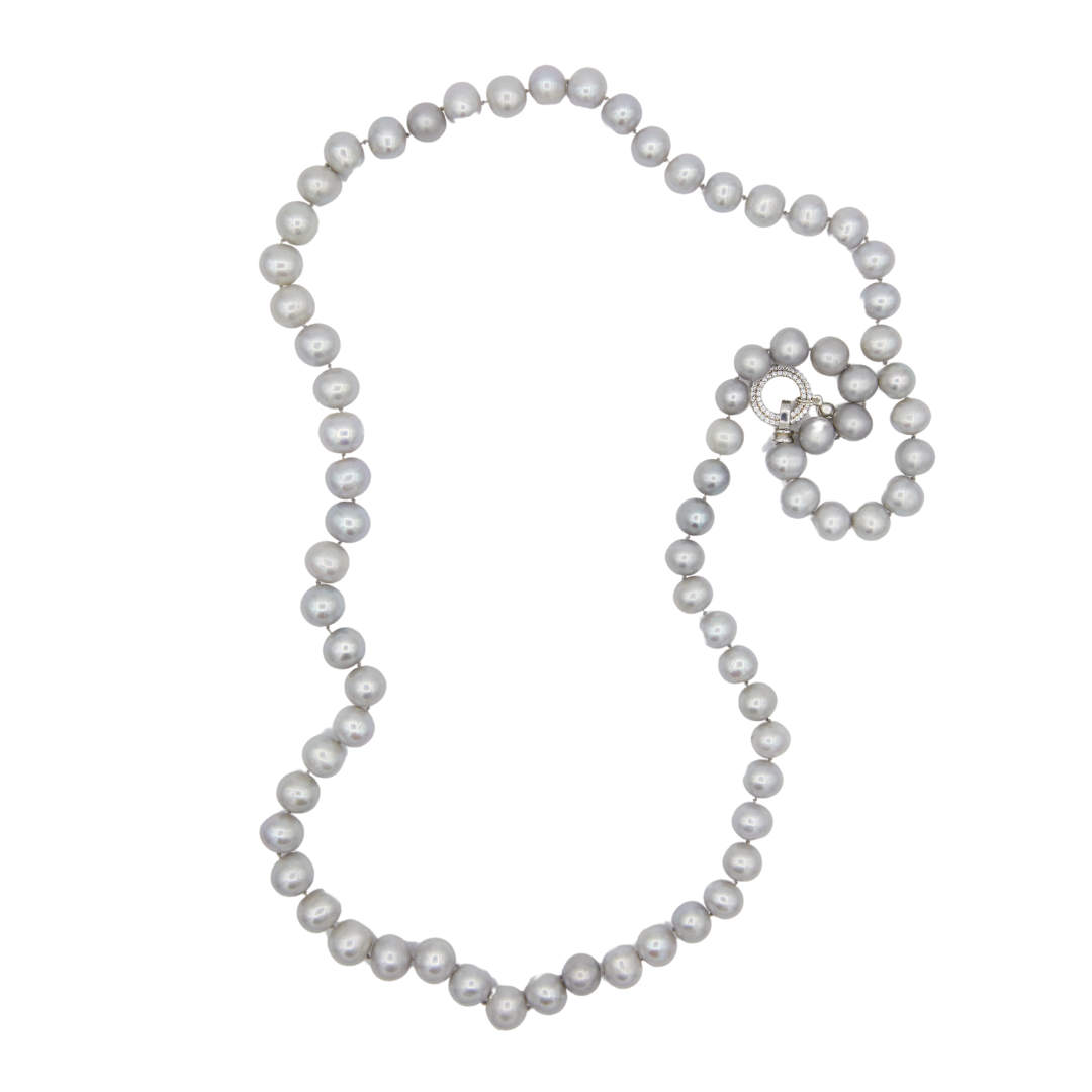 Long Gray Pearl Necklace