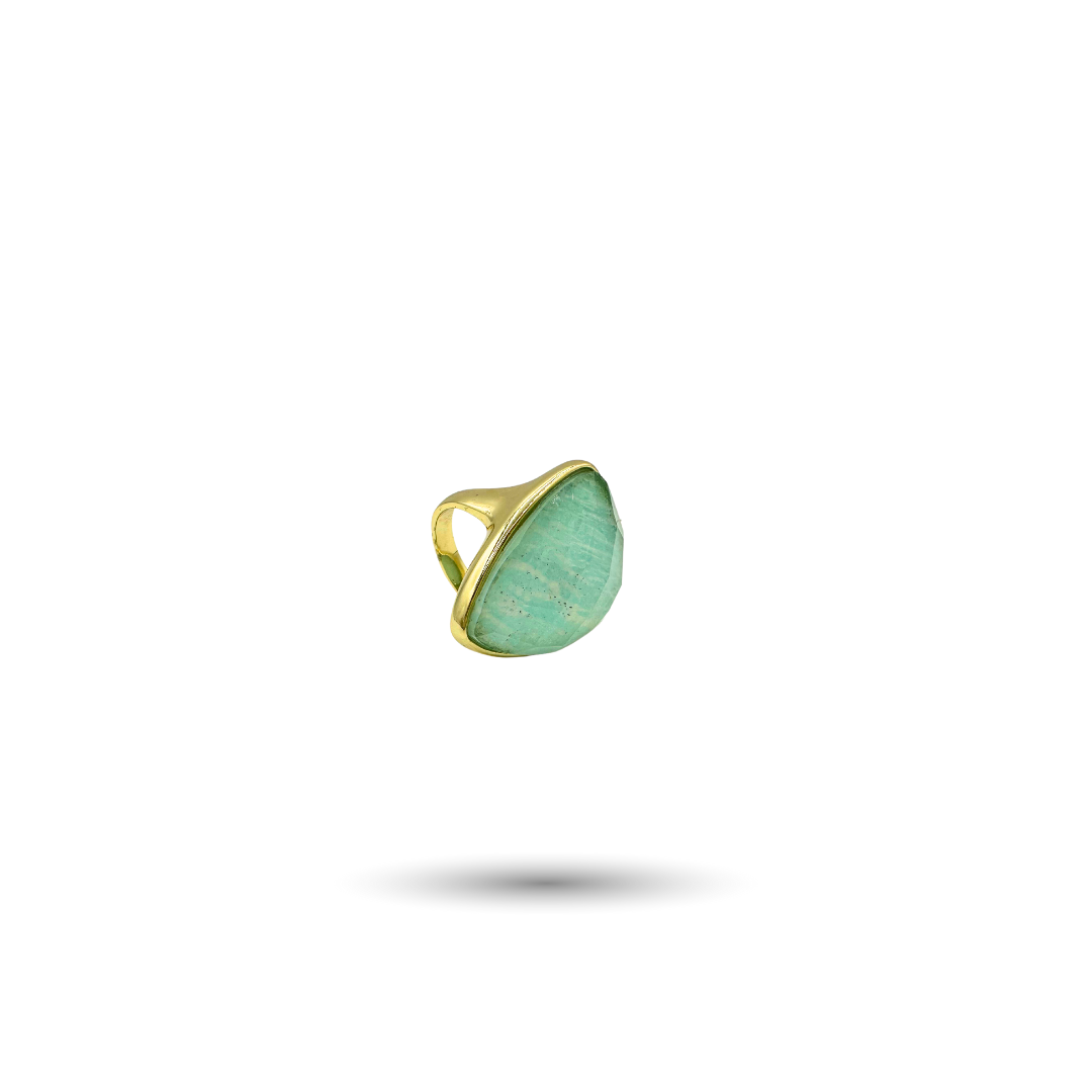Gold-Plated Silver Quartz Ring