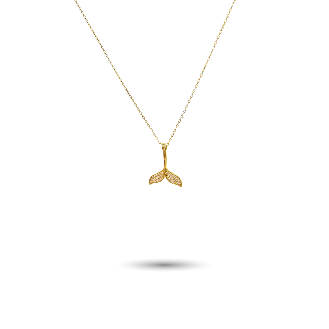 Gold-Plated Silver Whale Tail Necklace