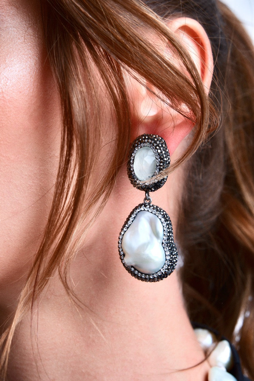 Pearl Swarovski Earrings